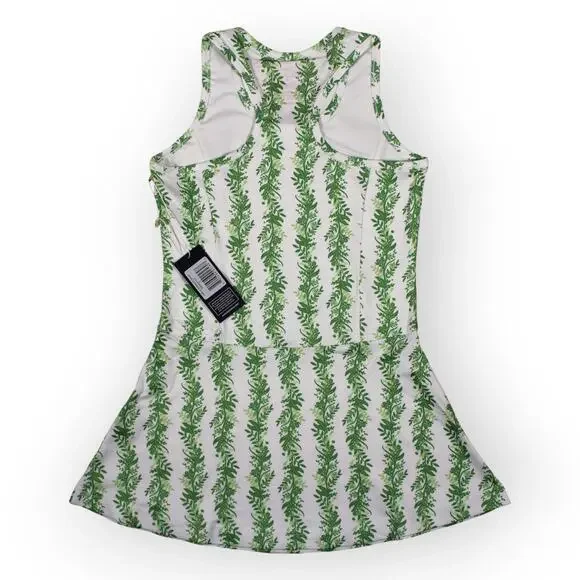 BOAST USA Girls Small Tennis Flora P Dress White Green Racerback Mini NWT - Picture 2 of 16